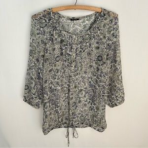 Massimo Dutti ~Sheer Floral Paisley Top